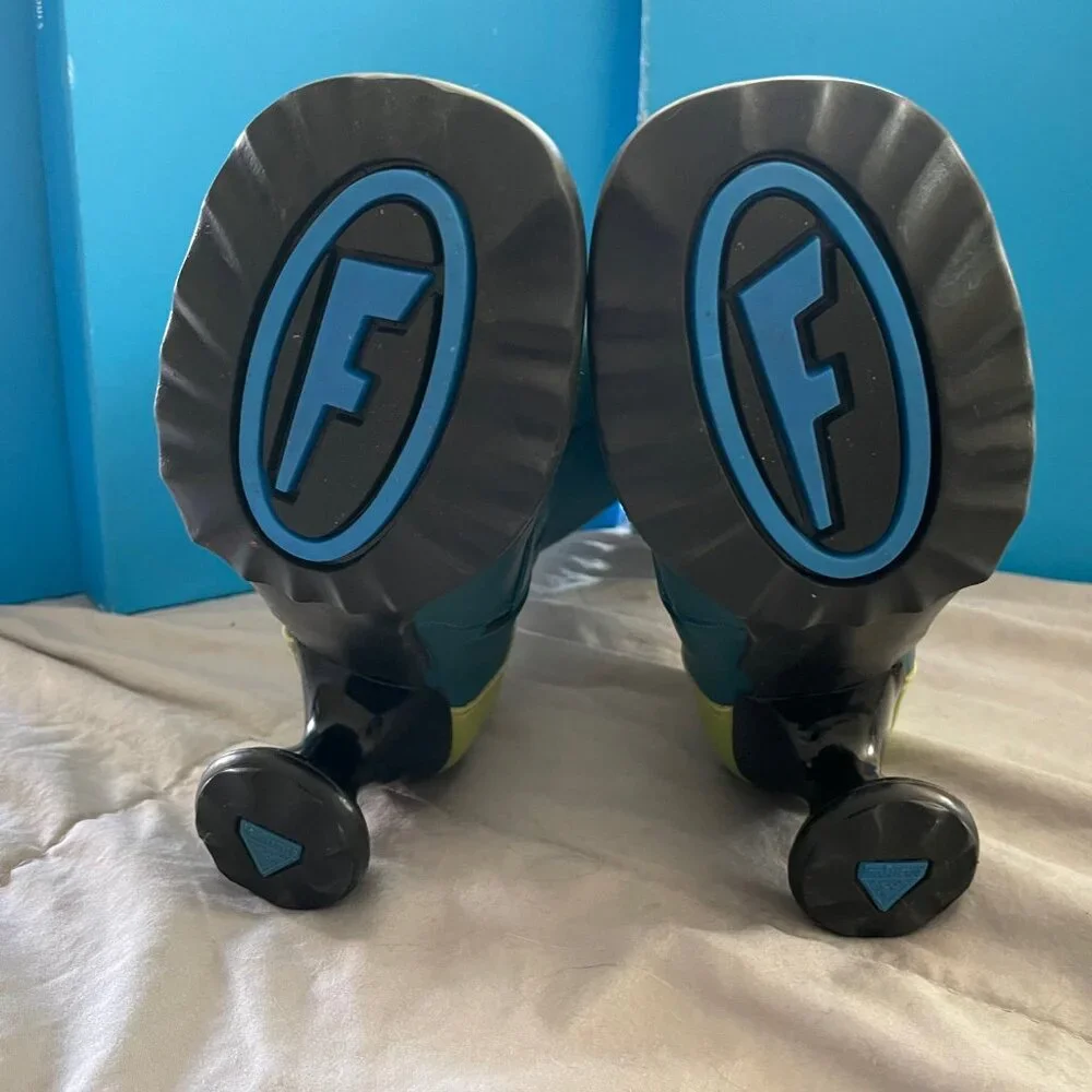 RARE Fluevog Babycakes Boots Turquoise Teal Green 7.5 Victorian Festival Retro - Picture 8 of 15